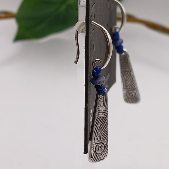The Sak Blue Stone And Silver Earrings - Picture 4 of 8